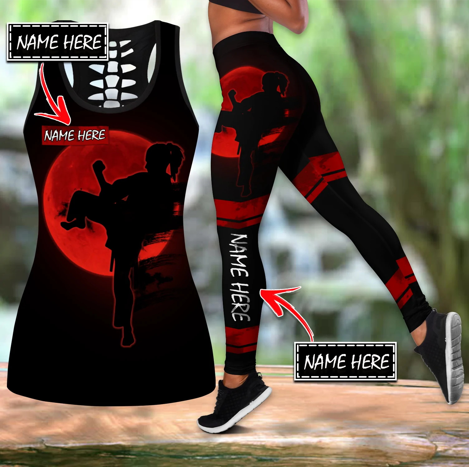 Yoga Fitness Name - Personnaliser nom karaté 3D imprimé creux