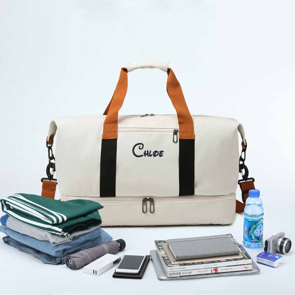 Yoga Fitness Name - Sac de voyage portatif brodé personnalisé,