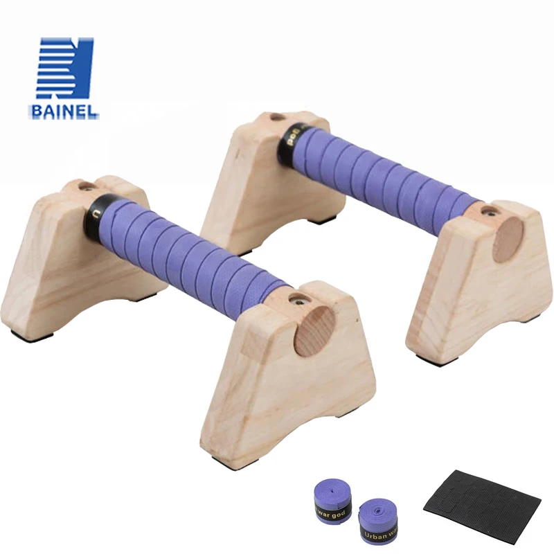 Dip Bar Parallel - Support de pompes en bois antidérapant,