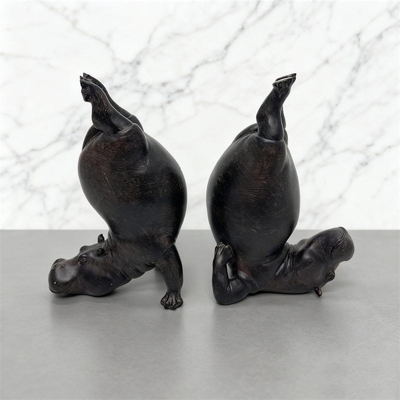 Yoga Fitness Centre - Figurine de Yoga hippopotame en résine,