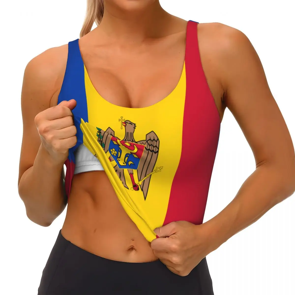 Drapeau de Moldavia Tops basiq - Yoga Fitness Top avis et prix