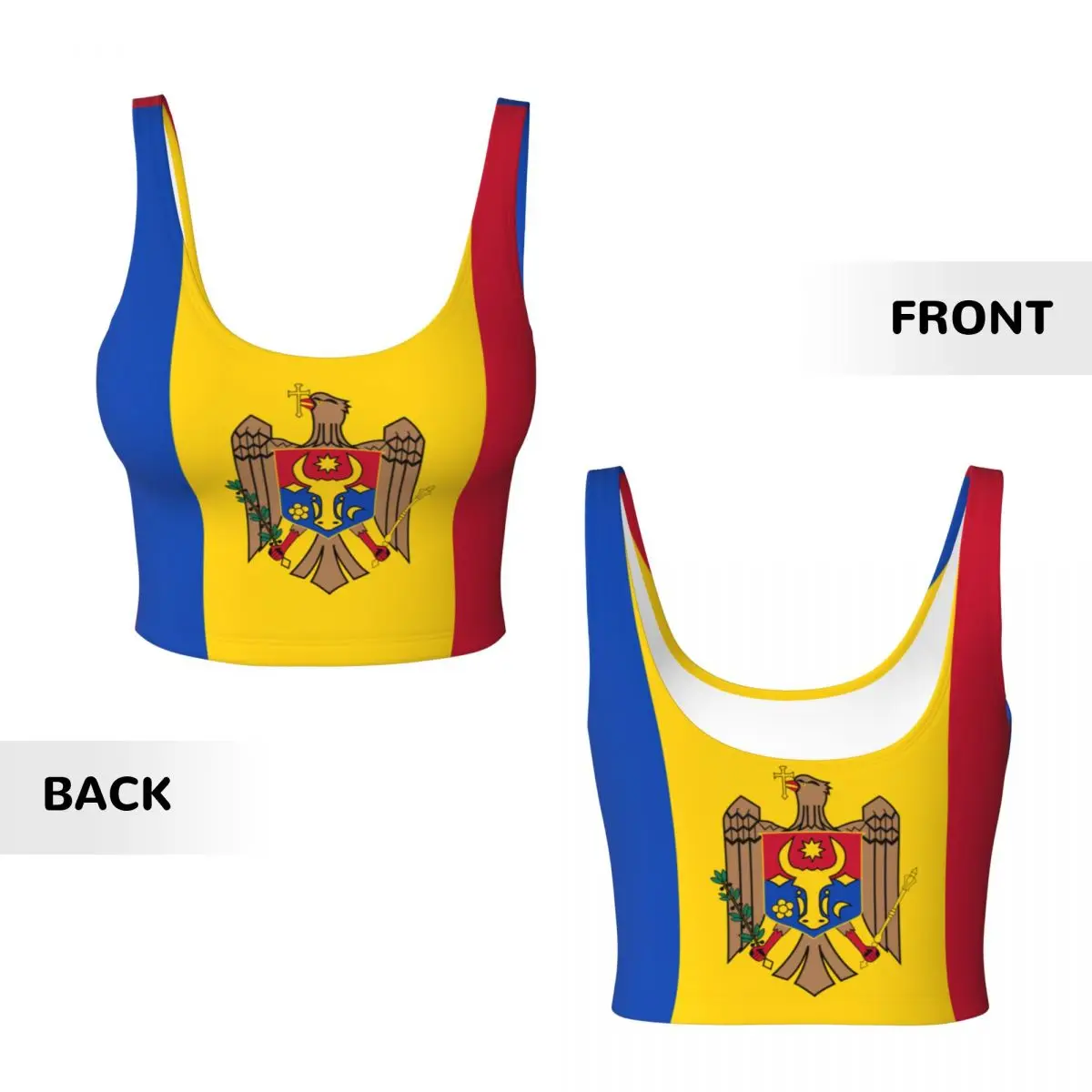 Drapeau de Moldavia Tops basiq - Yoga Fitness Top avis et prix