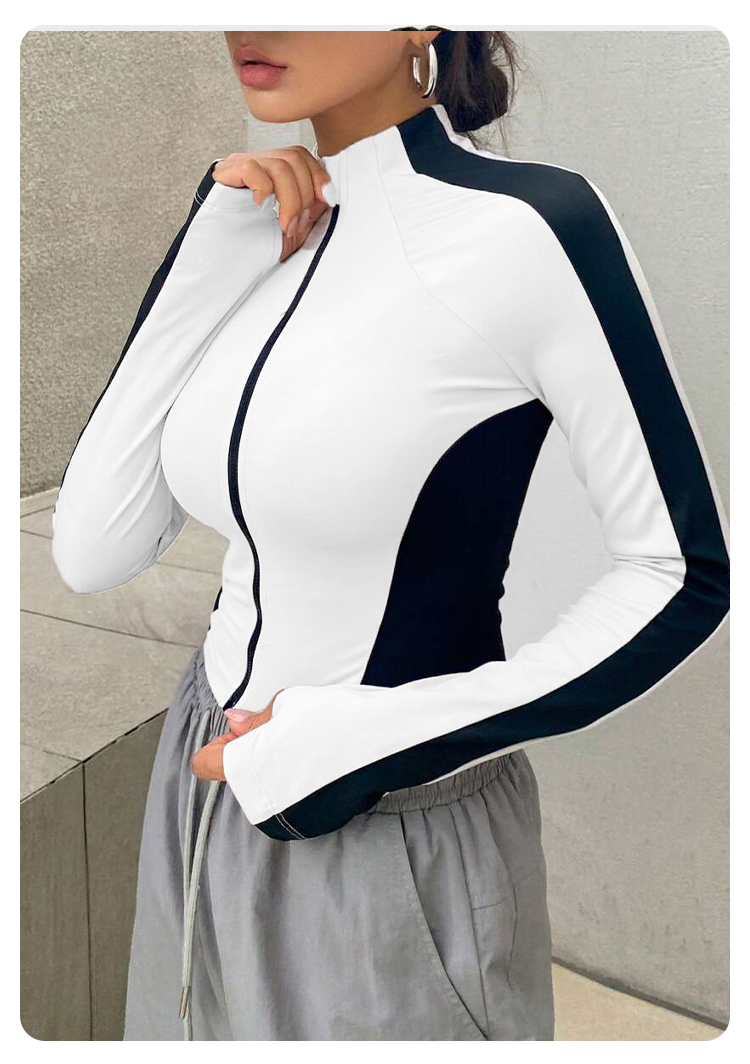 Veste de yoga à col montant, v - Yoga Fitness Top avis et prix