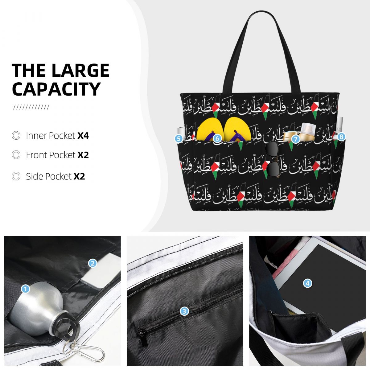 Sac de plage en toile avec cal - Yoga Fitness Name avis et prix