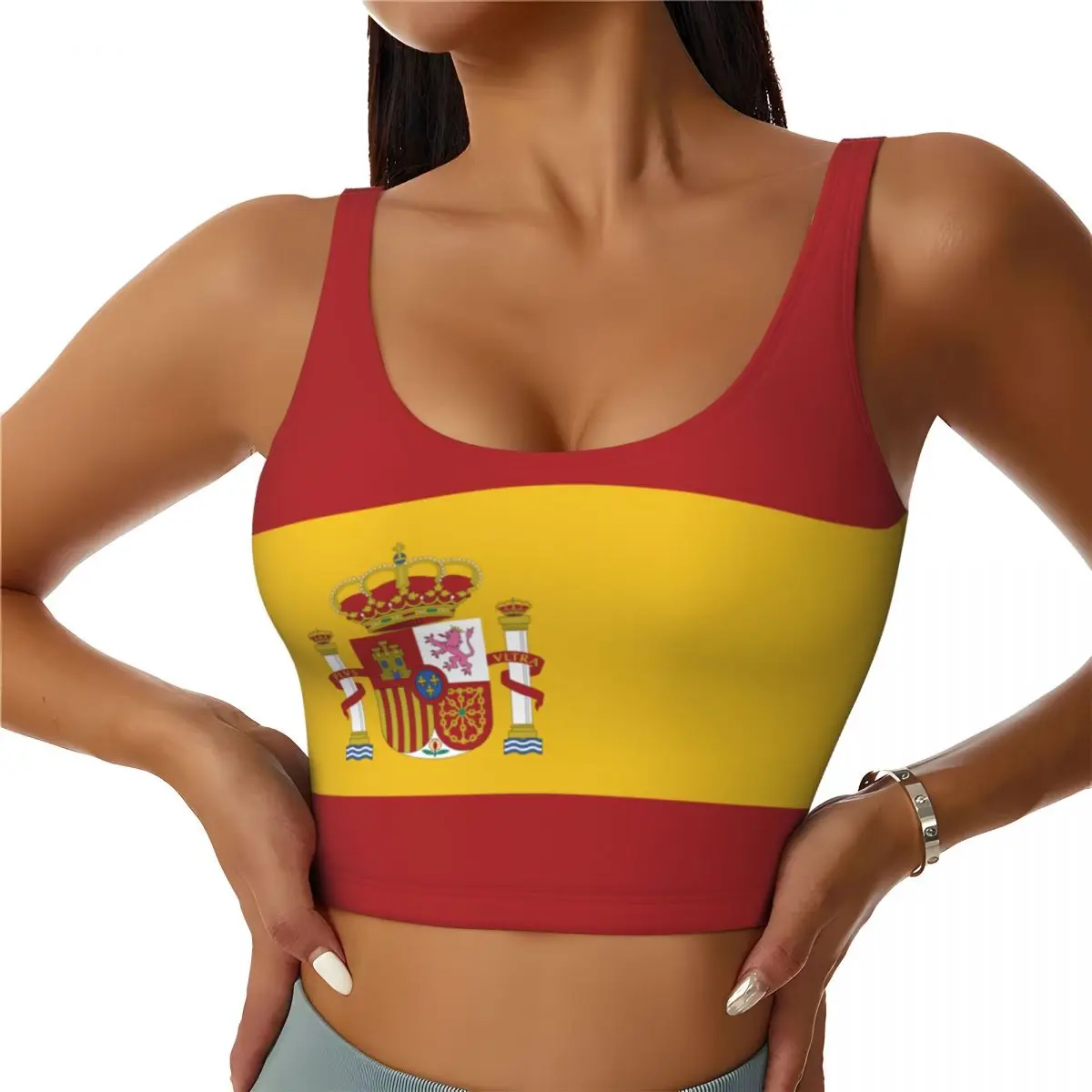 Espagne drapeau Tops basiques  - Yoga Fitness Top avis et prix