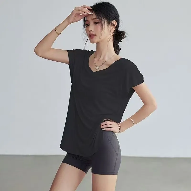 T-shirt de yoga amincissant à  - Yoga Fitness Top avis et prix
